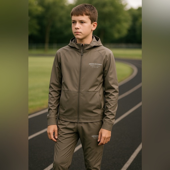 Boys Abercrombie Performance Gear Set in Taupe Size 11/12 - Picture 2 of 11